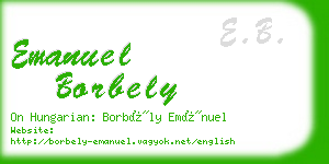 emanuel borbely business card